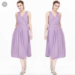 Banana Republic Lilac Midi Sleeveless Wrap Dress